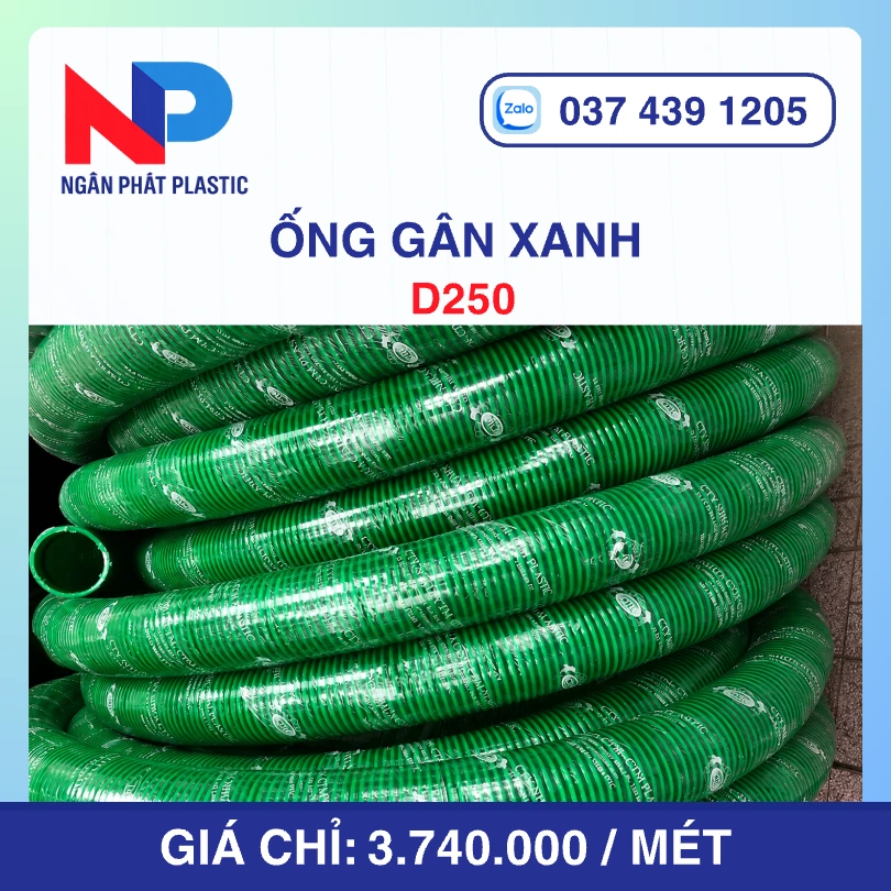 Ống Gân Xanh D250